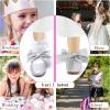 imageADAMUMU Girls Dress Shoes Princess Mary Jane Shoes Slip on Casual Toddler Girl Ballet Flats with Bowknot Flower Elastic Band in Party Wedding Dress Up CostumeGlitter Silver 105m