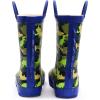 imageADAMUMU Toddler Kids Rain Boots Childrens Waterproof Rubber Shoes with EasyOn Handles Lightweight in Cartoon Patterns for Boys ampamp GirlsBlue Green Dinosaur