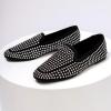 imageADAMUMU Womens Classic Studded Loafers  Black Leather SlipOn Flats for Casual ampamp Dressy OccasionsBlack1
