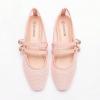 imageADAMUMU Womens Lace Mary Jane Flats  Breathable Mesh Square Toe Ballet Shoes with Buckle Strap for Casual ampamp Dressy WearPink
