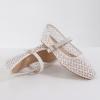 imageADAMUMU Womens Lace Mary Jane Flats  Breathable Mesh Square Toe Ballet Shoes with Buckle Strap for Casual ampamp Dressy WearWhite