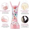 imageADAMUMU Toddler Kids Rain Boots Childrens Waterproof Rubber Shoes with EasyOn Handles Lightweight in Cartoon Patterns for Boys ampamp GirlsDpink