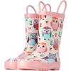 imageADAMUMU Toddler Kids Rain Boots Childrens Waterproof Rubber Shoes with EasyOn Handles Lightweight in Cartoon Patterns for Boys ampamp GirlsDpink