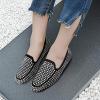 image:imageADAMUMU Womens Classic Studded Loafers  Black Leather SlipOn Flats for Casual amp Dressy OccasionsBlack1
