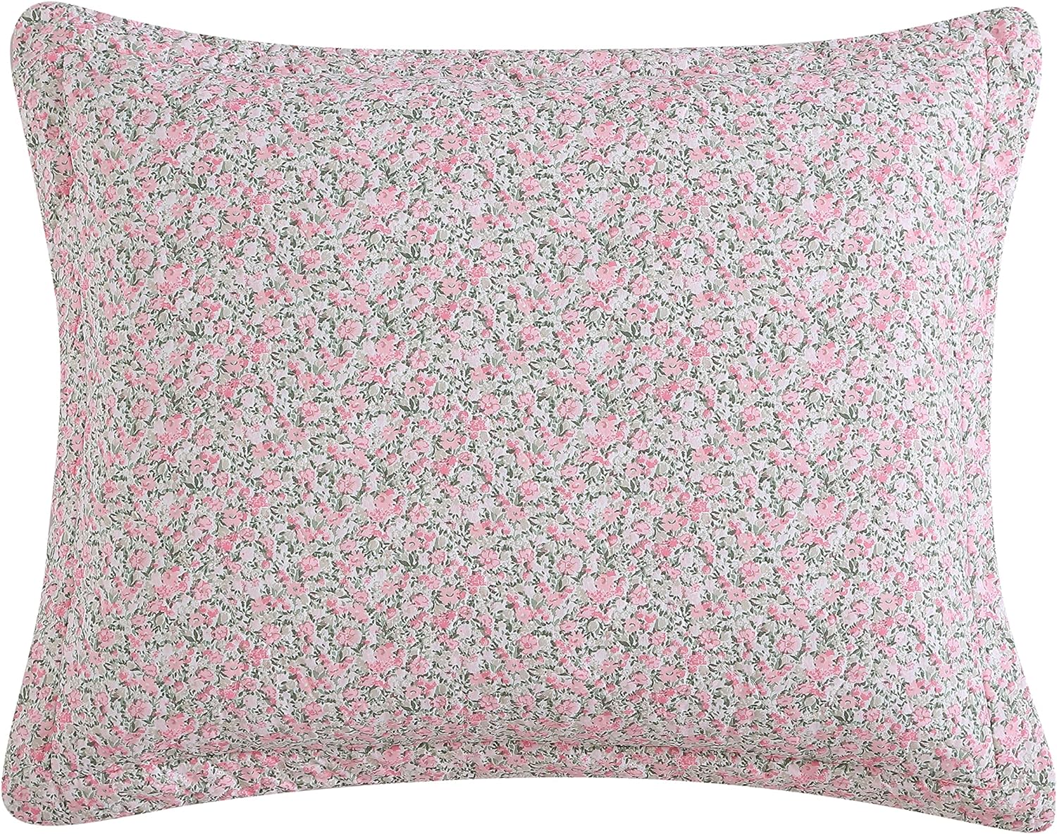 Laura Ashley- Twin Quilt Set, Lightweight Cotton Bedding with Matching Sham, Vintage Floral Inspired Home Decor with Solid Reverse 