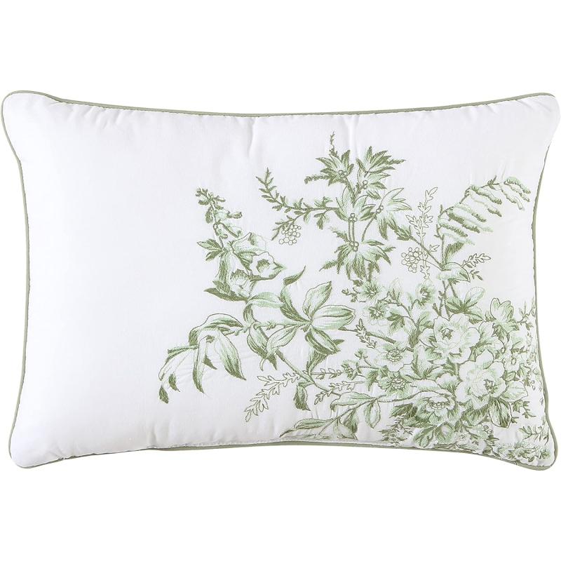 Laura Ashley Throw Pillow Decorative Pillow for Couch or Bed, Cottage Home Décor, 14 x 20, Bedford Blue