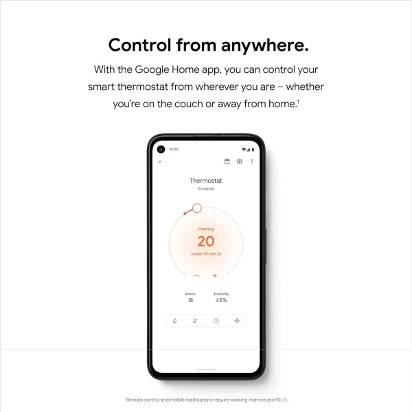 Google Nest Thermostat - Smart Thermostat for Home - Programmable Wifi Thermostat - Snow