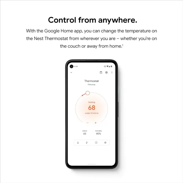 Google Nest Thermostat - Smart Thermostat for Home - Programmable Wifi Thermostat - Snow