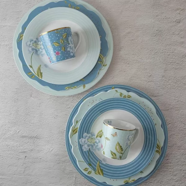 Laura Ashley 10 oz Mint Uni Mug Set of 4 in Giftbox - Porcelain Coffee Cup Set - Dishwasher Safe Ceramic Mugs - Heritage Collectables