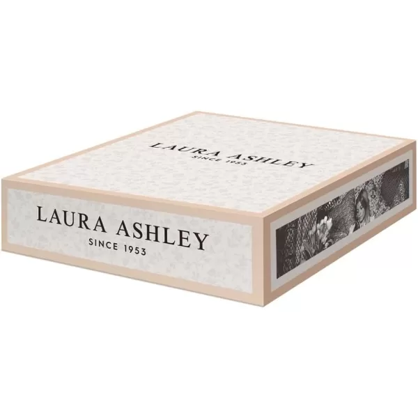 Laura Ashley 10" Candy Stripe Dinner Plate Set in Giftbox - Porcelain Dining Plates - Microwave Safe Ceramic Dinnerware - Blueprint Collectable, White