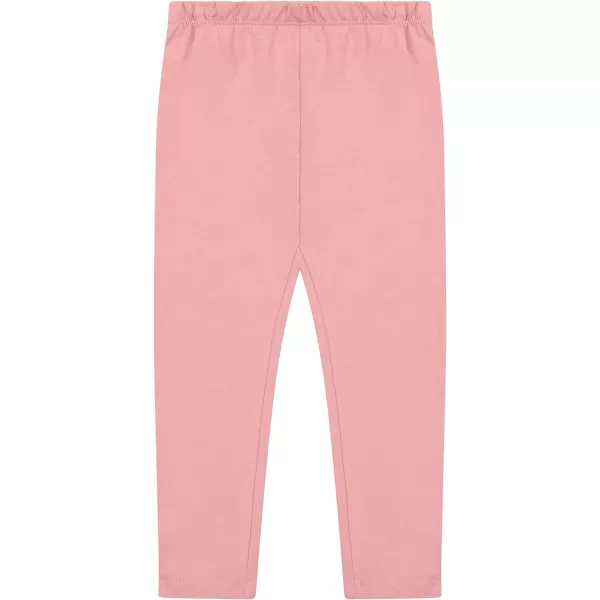 Laura Ashley 2-Pack Baby Girl Leggings &amp; Ribbed Long Sleeve A-Line Tunic Ruffle Top, 100% Cotton Infant Fall Outfit, NB-24M