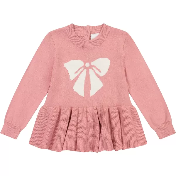 Laura Ashley 2-Pack Baby Girl Leggings &amp; Ribbed Long Sleeve A-Line Tunic Ruffle Top, 100% Cotton Infant Fall Outfit, NB-24M