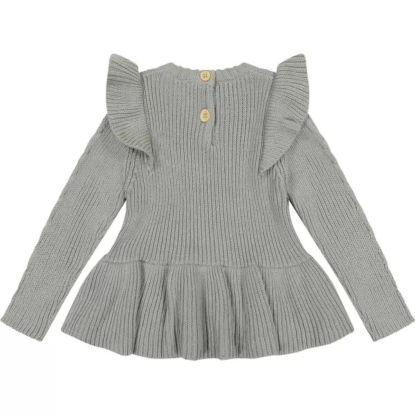 Laura Ashley 2 Pack Baby/Toddler Girl Legging &amp; Knitted Long Sleeve Peplum Tunic Top, Cotton Knit &amp; Floral Fall Outfit,NB-4T