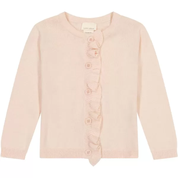 Laura Ashley 3-Piece Infant Clothes Set with Baby Sweater, Leggings and Knit Hat, 100% Cotton Knitted Outfit for Girls, 0-18M