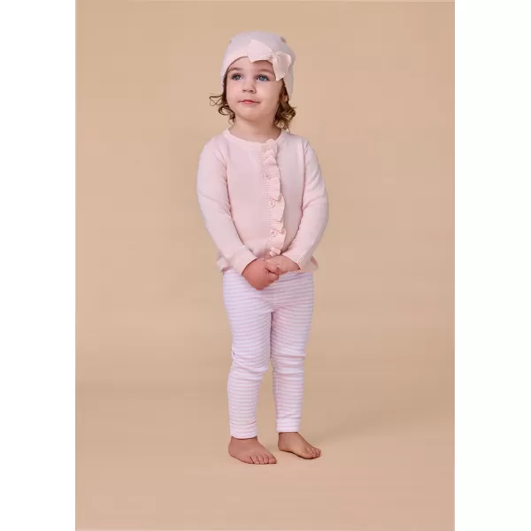 Laura Ashley 3-Piece Infant Clothes Set with Baby Sweater, Leggings and Knit Hat, 100% Cotton Knitted Outfit for Girls, 0-18M