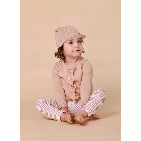 Laura Ashley 3-Piece Infant Clothes Set with Baby Sweater, Leggings and Knit Hat, 100% Cotton Knitted Outfit for Girls, 0-18M