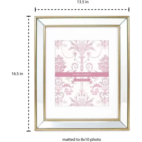 Laura Ashley 4x4 Silver Beveled Mirror Picture Frame, Classic Mirrored Frame with Deep Slanted Angle, Wall-Mountable, Made for Tabletop Display, Photo Gallery and Wall Art, 
