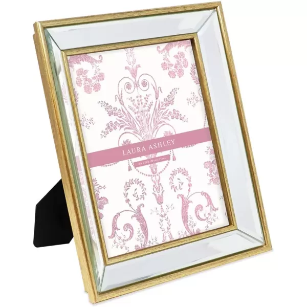 Laura Ashley 4x4 Silver Beveled Mirror Picture Frame, Classic Mirrored Frame with Deep Slanted Angle, Wall-Mountable, Made for Tabletop Display, Photo Gallery and Wall Art, 