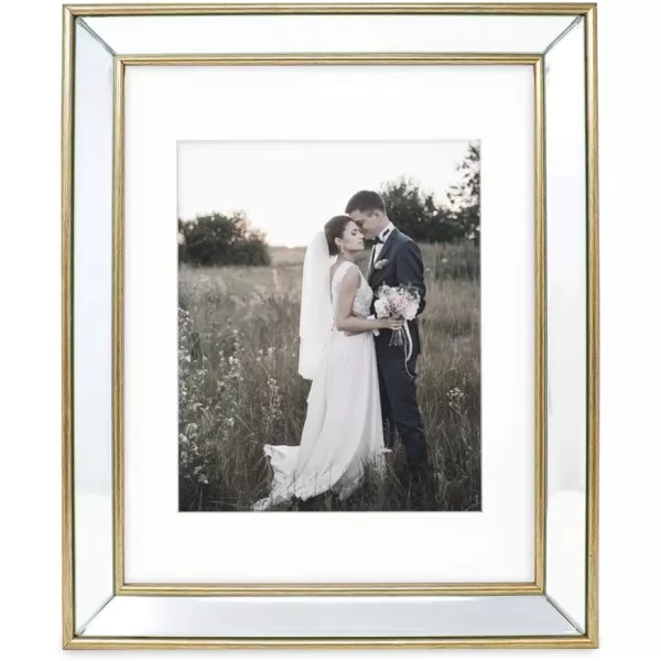 Laura Ashley 4x4 Silver Beveled Mirror Picture Frame, Classic Mirrored Frame with Deep Slanted Angle, Wall-Mountable, Made for Tabletop Display, Photo Gallery and Wall Art, 