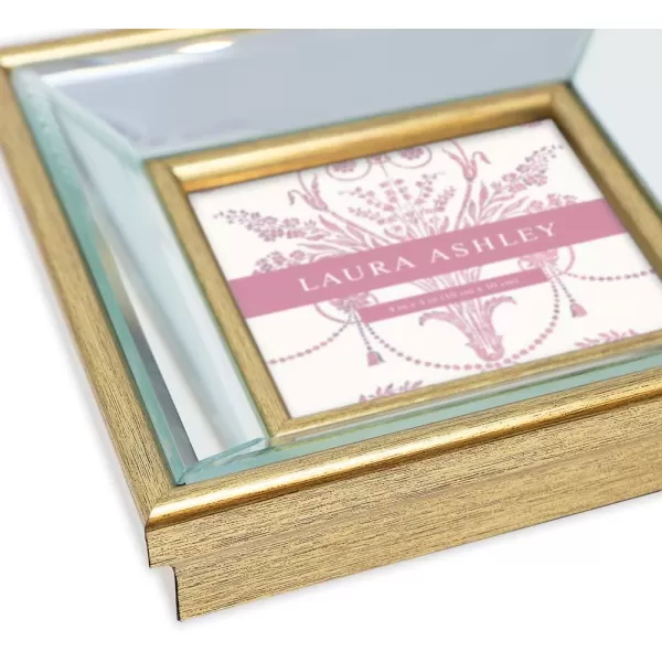 Laura Ashley 4x4 Silver Beveled Mirror Picture Frame, Classic Mirrored Frame with Deep Slanted Angle, Wall-Mountable, Made for Tabletop Display, Photo Gallery and Wall Art, 