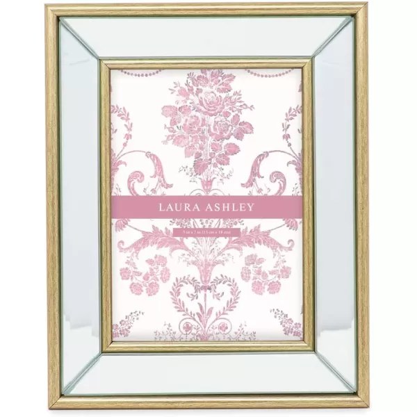 Laura Ashley 4x4 Silver Beveled Mirror Picture Frame, Classic Mirrored Frame with Deep Slanted Angle, Wall-Mountable, Made for Tabletop Display, Photo Gallery and Wall Art, 