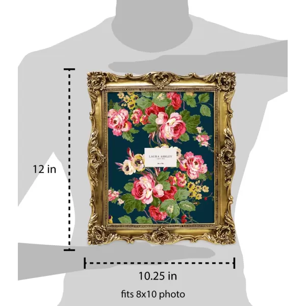 Laura Ashley 4x4 White Ornate Textured Hand-Crafted Resin Picture Frame with Easel &amp; Hook for Tabletop &amp; Wall Display, Decorative Floral Design Home Décor, Photo Gallery, Art, More 