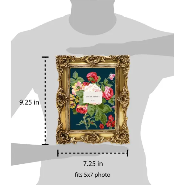Laura Ashley 4x4 White Ornate Textured Hand-Crafted Resin Picture Frame with Easel &amp; Hook for Tabletop &amp; Wall Display, Decorative Floral Design Home Décor, Photo Gallery, Art, More 