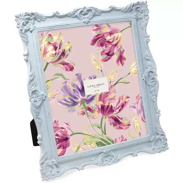 Laura Ashley 4x4 White Ornate Textured Hand-Crafted Resin Picture Frame with Easel &amp; Hook for Tabletop &amp; Wall Display, Decorative Floral Design Home Décor, Photo Gallery, Art, More 