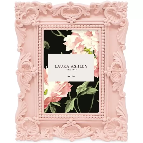 Laura Ashley 4x4 White Ornate Textured Hand-Crafted Resin Picture Frame with Easel &amp; Hook for Tabletop &amp; Wall Display, Decorative Floral Design Home Décor, Photo Gallery, Art, More 