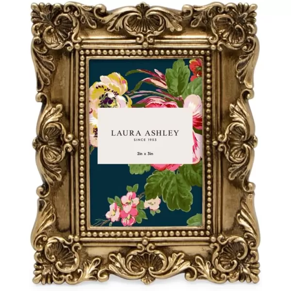 Laura Ashley 4x4 White Ornate Textured Hand-Crafted Resin Picture Frame with Easel &amp; Hook for Tabletop &amp; Wall Display, Decorative Floral Design Home Décor, Photo Gallery, Art, More 