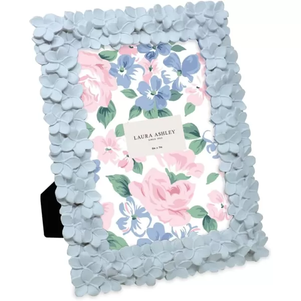 Laura Ashley 4x6 Mint Green Flower Textured Hand-Crafted Resin Picture Frame w/Easel &amp; Hook for Tabletop &amp; Wall Display, Decorative Floral Design Home Décor, Photo Gallery, Art 