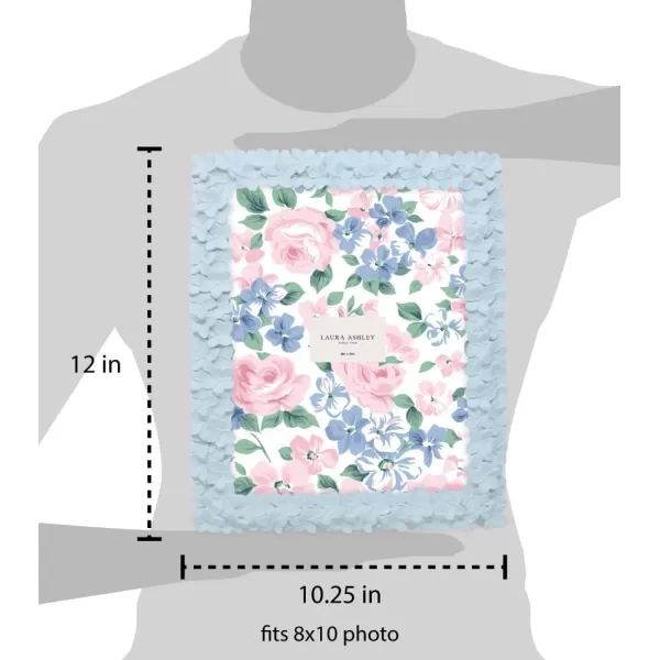 Laura Ashley 4x6 Mint Green Flower Textured Hand-Crafted Resin Picture Frame w/Easel &amp; Hook for Tabletop &amp; Wall Display, Decorative Floral Design Home Décor, Photo Gallery, Art 