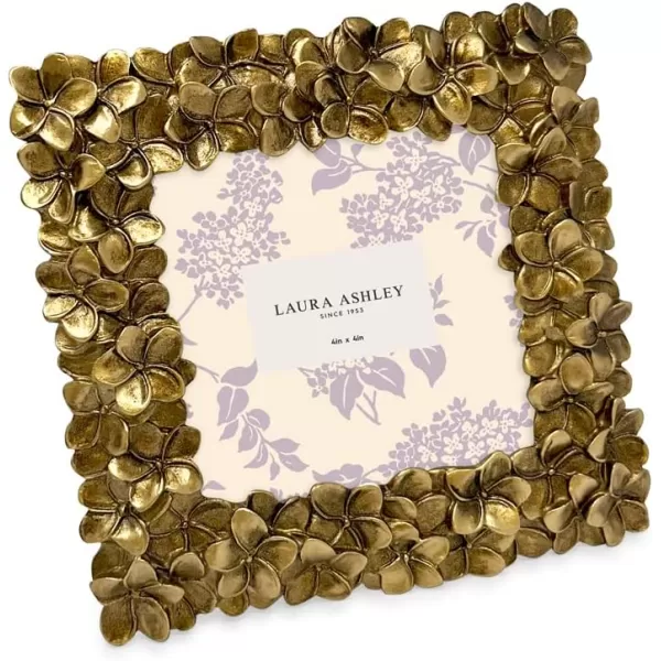 Laura Ashley 4x6 Mint Green Flower Textured Hand-Crafted Resin Picture Frame w/Easel &amp; Hook for Tabletop &amp; Wall Display, Decorative Floral Design Home Décor, Photo Gallery, Art 