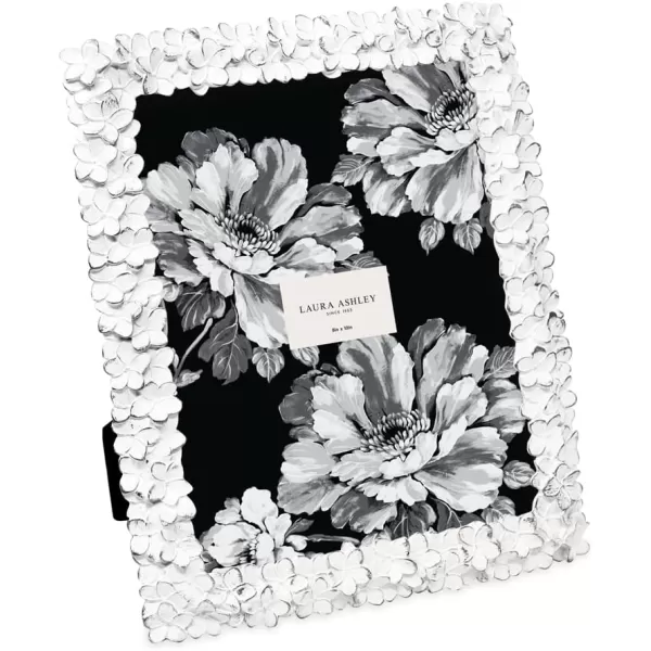 Laura Ashley 4x6 Mint Green Flower Textured Hand-Crafted Resin Picture Frame w/Easel &amp; Hook for Tabletop &amp; Wall Display, Decorative Floral Design Home Décor, Photo Gallery, Art 