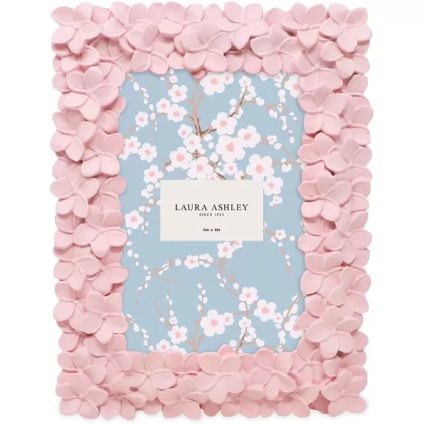 Laura Ashley 4x6 Mint Green Flower Textured Hand-Crafted Resin Picture Frame w/Easel &amp; Hook for Tabletop &amp; Wall Display, Decorative Floral Design Home Décor, Photo Gallery, Art 