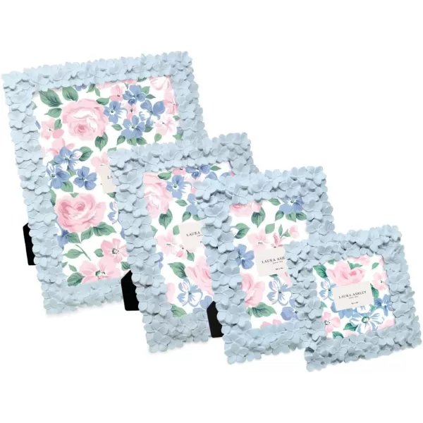 Laura Ashley 4x6 Mint Green Flower Textured Hand-Crafted Resin Picture Frame w/Easel &amp; Hook for Tabletop &amp; Wall Display, Decorative Floral Design Home Décor, Photo Gallery, Art 