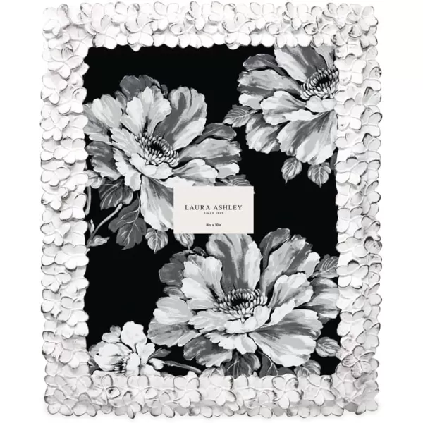 Laura Ashley 4x6 Mint Green Flower Textured Hand-Crafted Resin Picture Frame w/Easel &amp; Hook for Tabletop &amp; Wall Display, Decorative Floral Design Home Décor, Photo Gallery, Art 