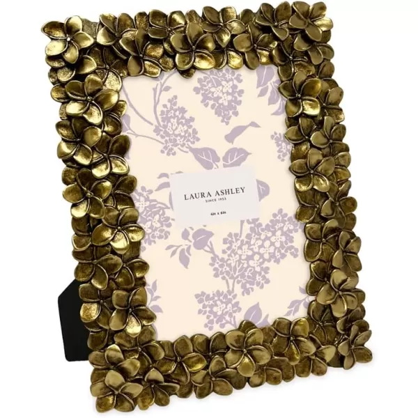 Laura Ashley 4x6 Mint Green Flower Textured Hand-Crafted Resin Picture Frame w/Easel &amp; Hook for Tabletop &amp; Wall Display, Decorative Floral Design Home Décor, Photo Gallery, Art 