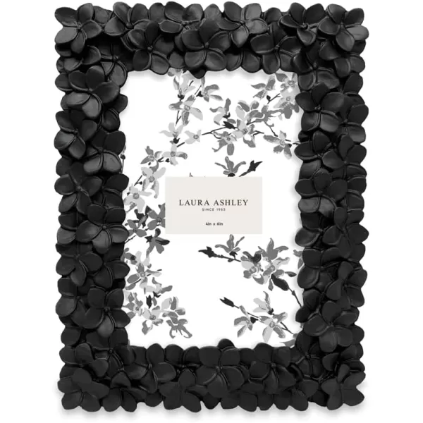 Laura Ashley 4x6 Mint Green Flower Textured Hand-Crafted Resin Picture Frame w/Easel &amp; Hook for Tabletop &amp; Wall Display, Decorative Floral Design Home Décor, Photo Gallery, Art 