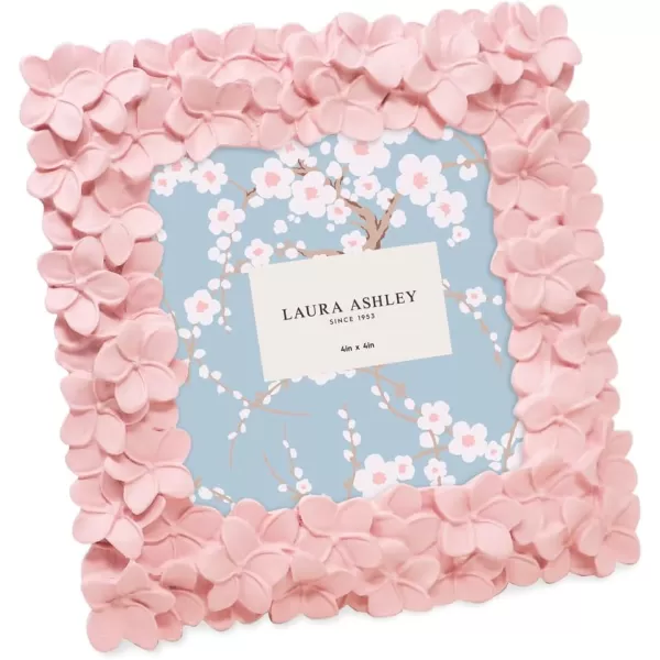 Laura Ashley 4x6 Mint Green Flower Textured Hand-Crafted Resin Picture Frame w/Easel &amp; Hook for Tabletop &amp; Wall Display, Decorative Floral Design Home Décor, Photo Gallery, Art 
