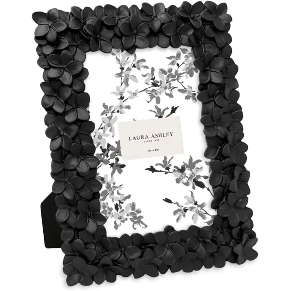 Laura Ashley 4x6 Mint Green Flower Textured Hand-Crafted Resin Picture Frame w/Easel &amp; Hook for Tabletop &amp; Wall Display, Decorative Floral Design Home Décor, Photo Gallery, Art 