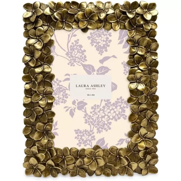 Laura Ashley 4x6 Mint Green Flower Textured Hand-Crafted Resin Picture Frame w/Easel &amp; Hook for Tabletop &amp; Wall Display, Decorative Floral Design Home Décor, Photo Gallery, Art 