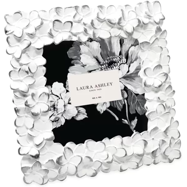 Laura Ashley 4x6 Mint Green Flower Textured Hand-Crafted Resin Picture Frame w/Easel &amp; Hook for Tabletop &amp; Wall Display, Decorative Floral Design Home Décor, Photo Gallery, Art 