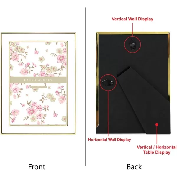 Laura Ashley 8x10 White Enamel Picture Frame, Silver Metal Edge with Easel, for Countertop, Counterspace, Tabletop Display, Bookshelf, Desk, Wall Décor, Photo Gallery