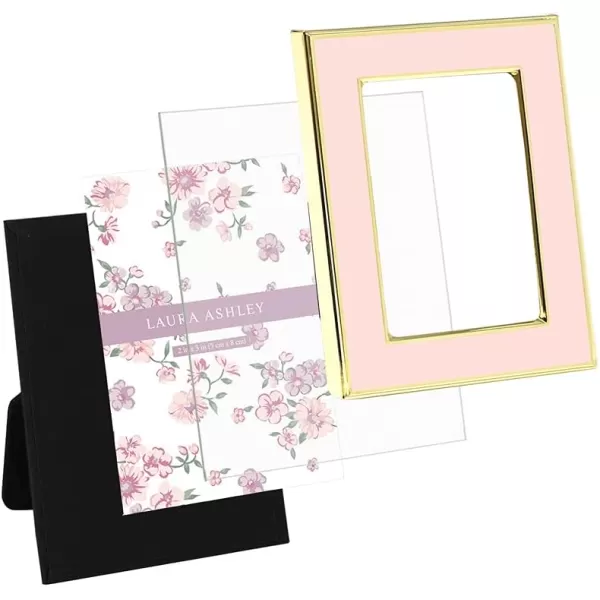 Laura Ashley 8x10 White Enamel Picture Frame, Silver Metal Edge with Easel, for Countertop, Counterspace, Tabletop Display, Bookshelf, Desk, Wall Décor, Photo Gallery