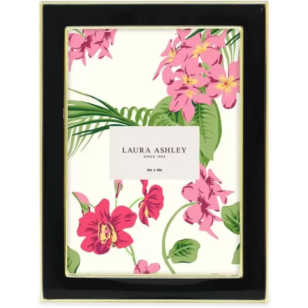 Laura Ashley 8x10 White Enamel Picture Frame, Silver Metal Edge with Easel, for Countertop, Counterspace, Tabletop Display, Bookshelf, Desk, Wall Décor, Photo Gallery