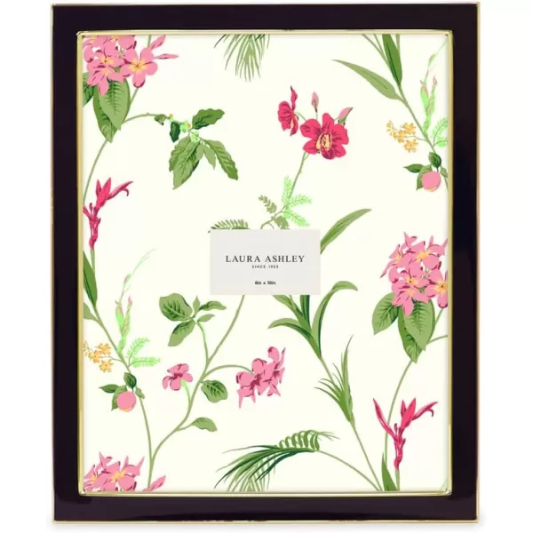 Laura Ashley 8x10 White Enamel Picture Frame, Silver Metal Edge with Easel, for Countertop, Counterspace, Tabletop Display, Bookshelf, Desk, Wall Décor, Photo Gallery