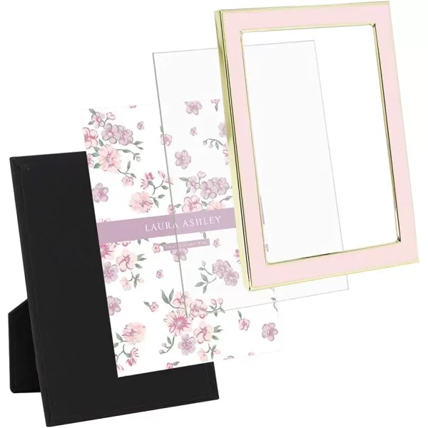 Laura Ashley 8x10 White Enamel Picture Frame, Silver Metal Edge with Easel, for Countertop, Counterspace, Tabletop Display, Bookshelf, Desk, Wall Décor, Photo Gallery