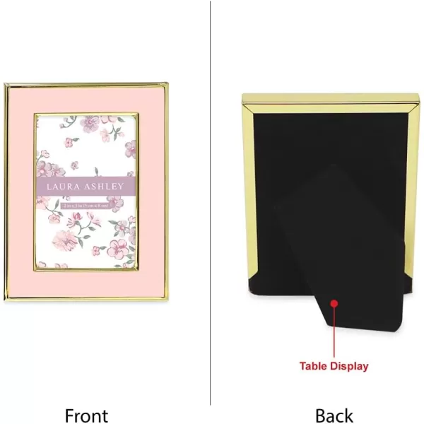 Laura Ashley 8x10 White Enamel Picture Frame, Silver Metal Edge with Easel, for Countertop, Counterspace, Tabletop Display, Bookshelf, Desk, Wall Décor, Photo Gallery