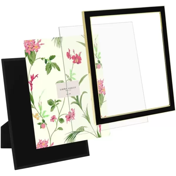 Laura Ashley 8x10 White Enamel Picture Frame, Silver Metal Edge with Easel, for Countertop, Counterspace, Tabletop Display, Bookshelf, Desk, Wall Décor, Photo Gallery